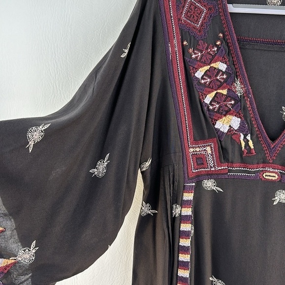 Free People Embroidered Empire Kimono Sleeve Dress, M - Picture 6 of 10